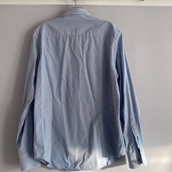 Men shirt J Campbell Los Angeles blue plaid button down long sleeve shirt M - Picture 9 of 13